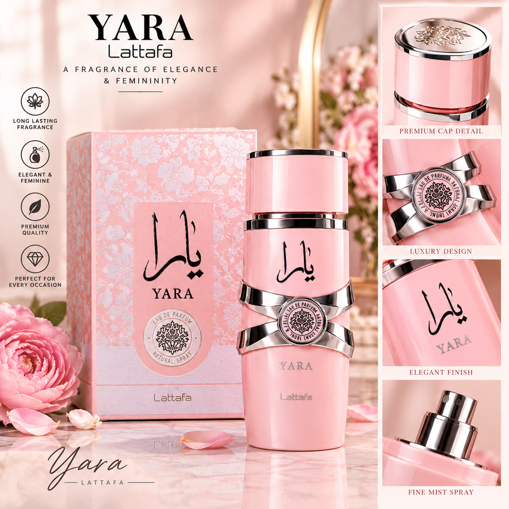Lattafa Yara - Vanilla, Gourmand, Fruity, Floral - Eau de Parfum Long-Lasting Fragrance for Women, 3.40 Ounce / 100 ml