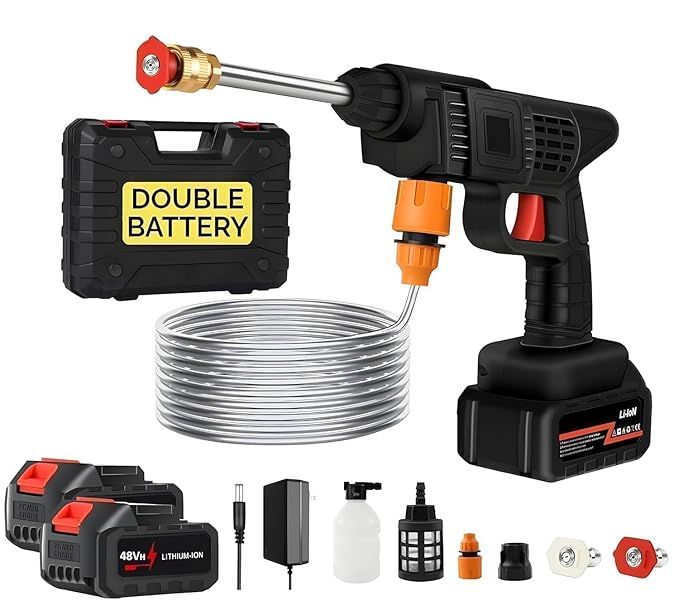 Double Battery Car Washer Gun®  – مسدس غسيل سيارات ببطاريتين